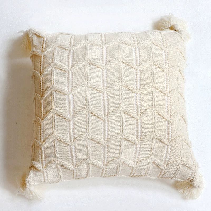 YOULI Penelope Cozy Knitted Pillowcase - Cute Blue & Green Sofa Decor from YOULI