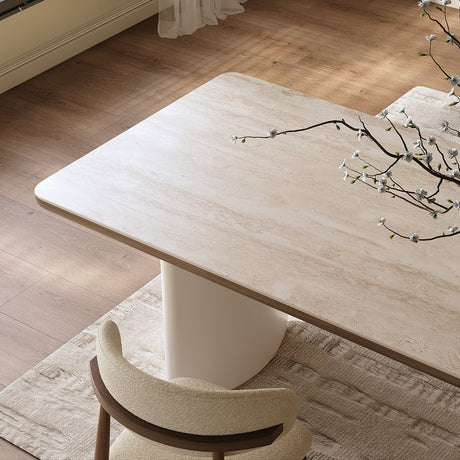 QUANMU Santiago Elegant Rock Plate Compact Dining Table from QUANMU