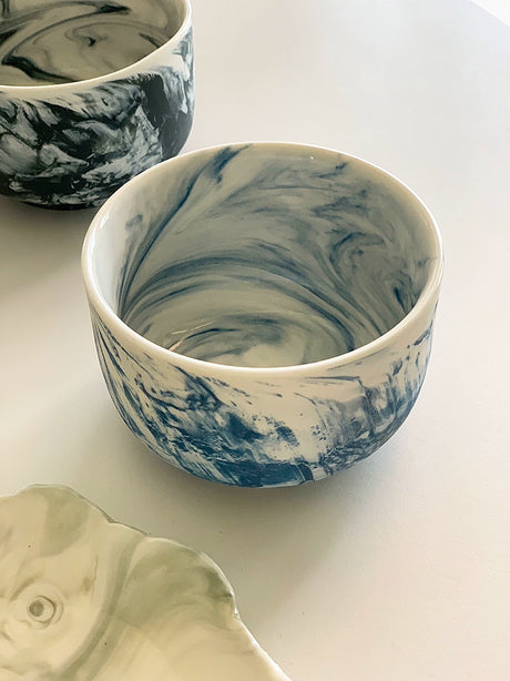 YASUKI Oliver Modern Marble Design Ceramic Date Bowl from YASUKI