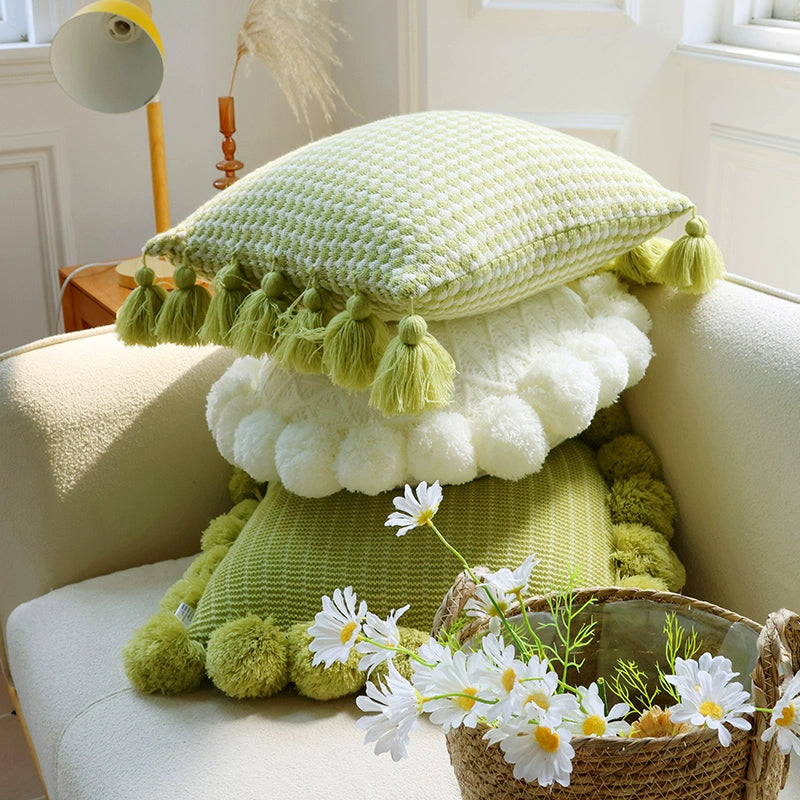 YOULI Santiago Mint Knitted Cozy Pillowcase from YOULI