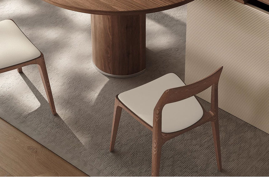 QUANMU Aravind Luxurious Walnut Retractable Dining Table from QUANMU