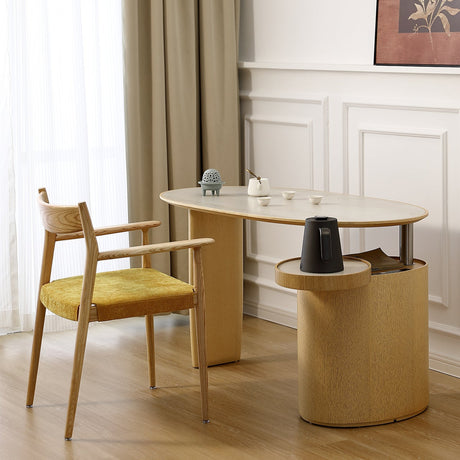 QUANMU Haruki Elegant Oak Dining Set from QUANMU