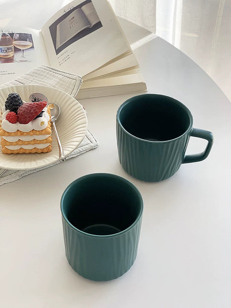 YASUKI Akira Chic Striped Ceramic Coffee Cup from YASUKI