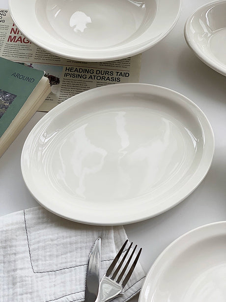 YASUKI Chenhao Minimalist INS Texture White Ceramic Bowl from YASUKI