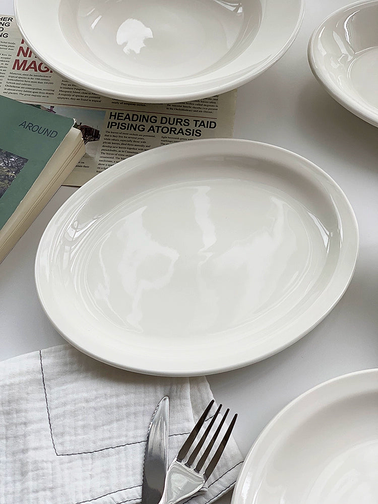 YASUKI Chenhao Minimalist INS Texture White Ceramic Bowl from YASUKI