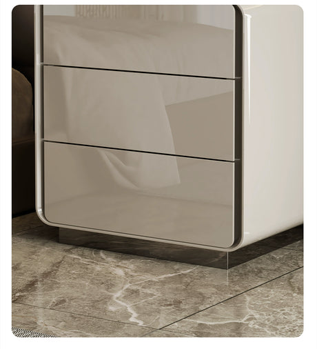 APARTMENT NO.7 Thaddeus Sleek Minimalist Three-Drawer Bedside Table from APARTMENT NO.7