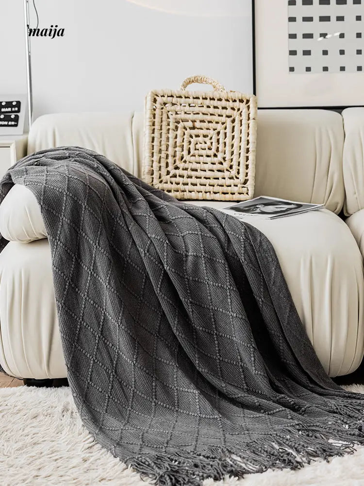 Rhombus Tassel Throws from hellolife