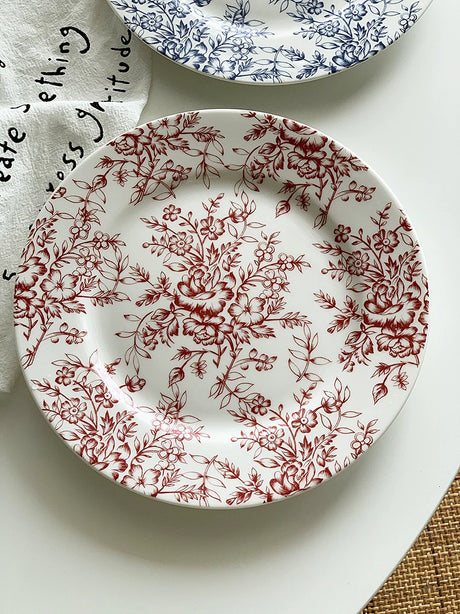 YASUKI Esmeralda Vintage Floral Ceramic Dinner Plate from YASUKI