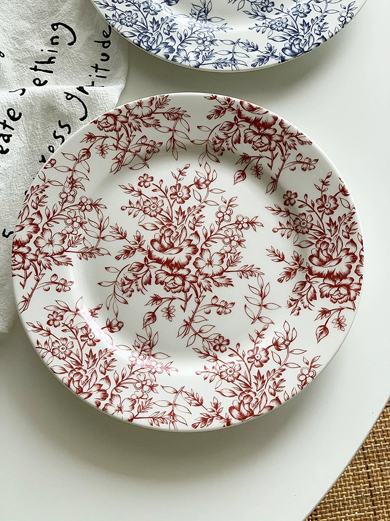 YASUKI Esmeralda Vintage Floral Ceramic Dinner Plate from YASUKI
