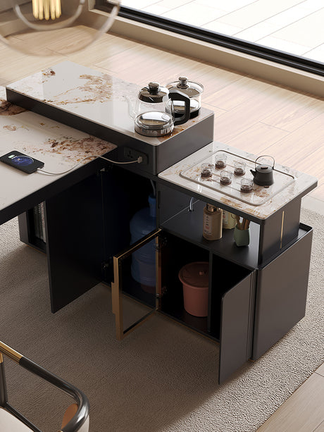 QUANMU Elowen Elegant Minimalist Rockboard Desk Table from QUANMU