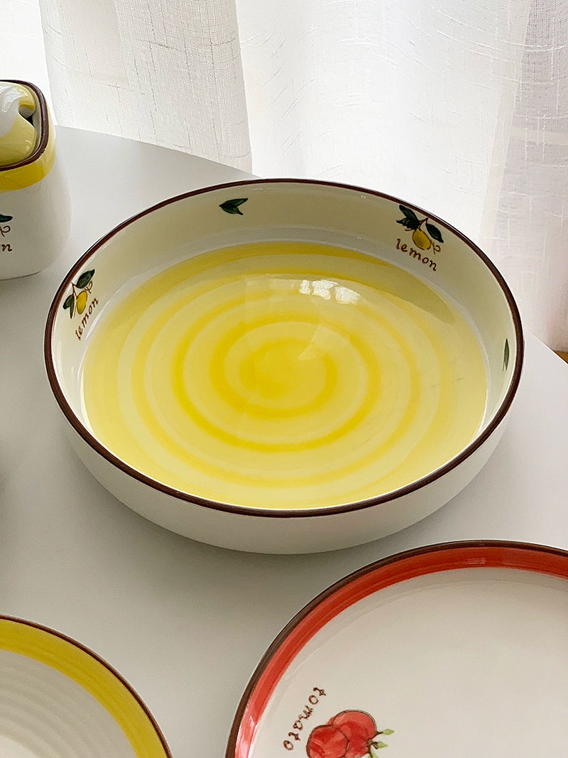 YASUKI Emilia Pastoral Fruit Glaze Ceramic Rice Bowl from YASUKI