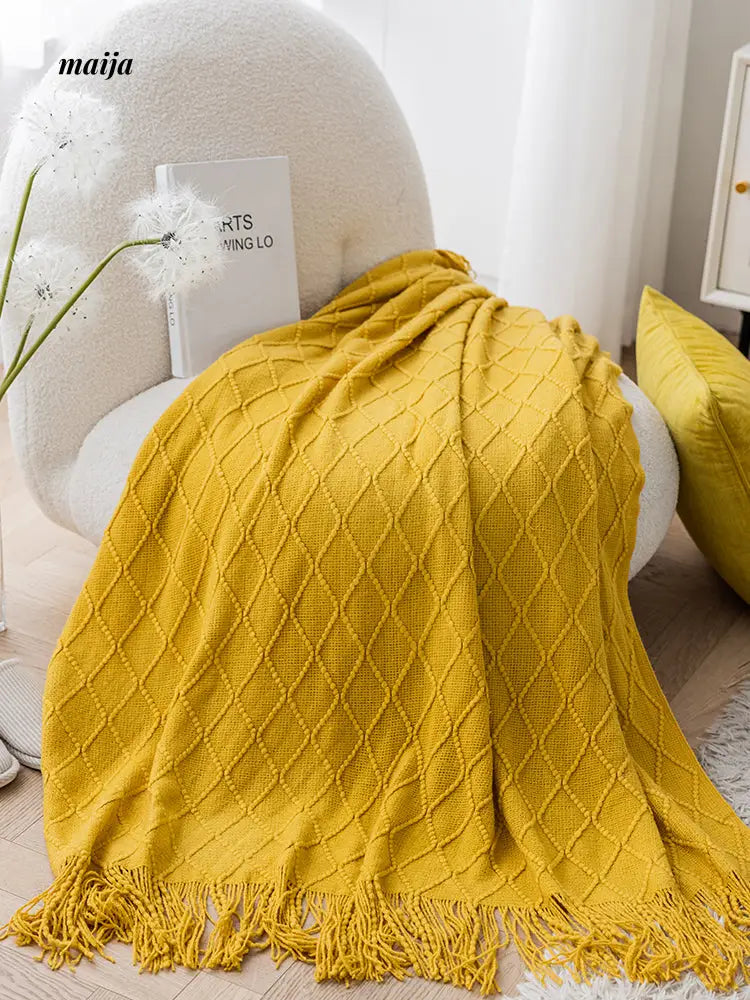 Rhombus Tassel Throws from hellolife