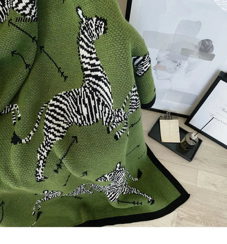 Green Zebra Retro Throw from maija