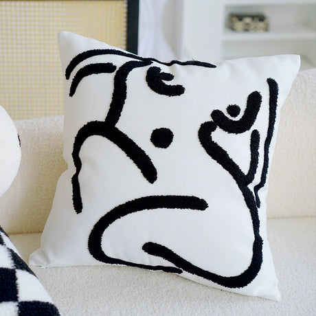 YOULI Benjamin Elegant Minimalist Black and White Sofa Pillow from YOULI