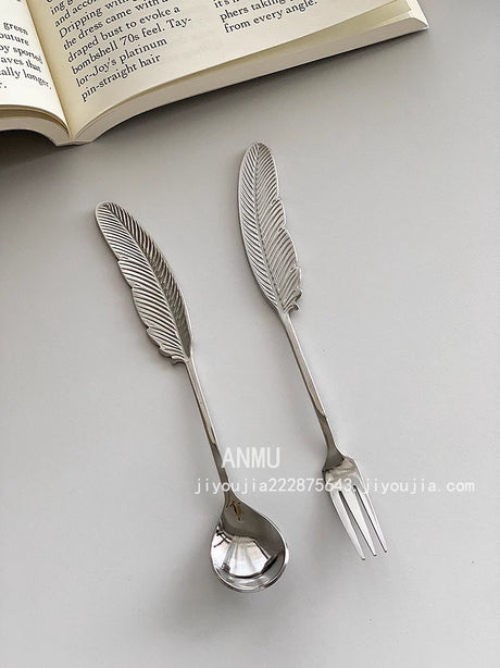 YASUKI Eleanor Elegant Stainless Steel Mixing Stick & Dessert Fork from YASUKI
