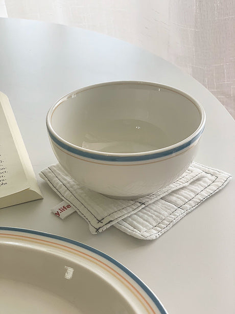 YASUKI Minja Retro Striped Ceramic Soup Bowl from YASUKI
