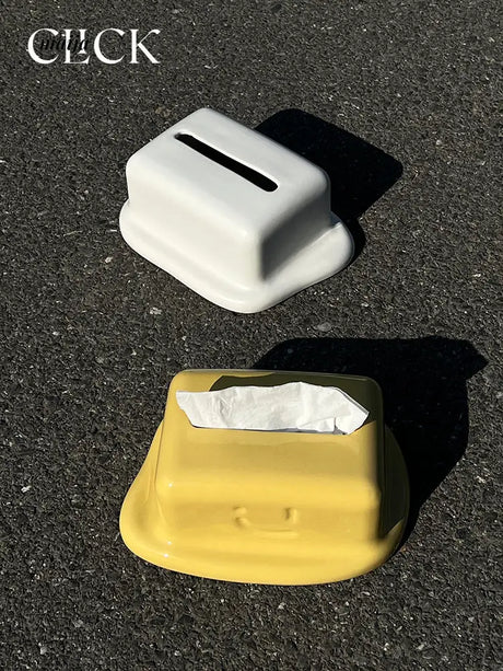 Melted Cheese Ceramic Tissue Box from maija