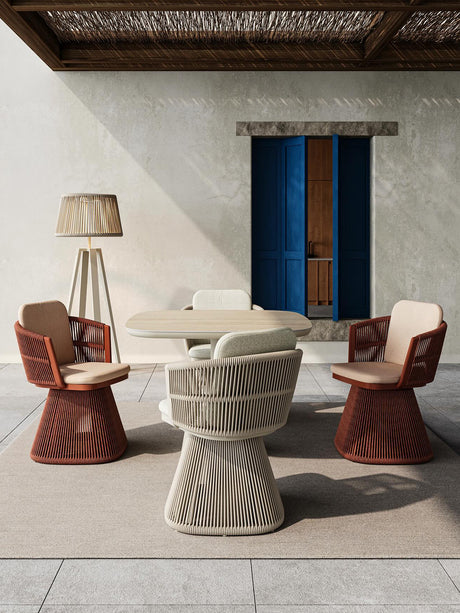 DIME GARDEN Santiago Elegant Woven Rattan Dining Set from DIME GARDEN