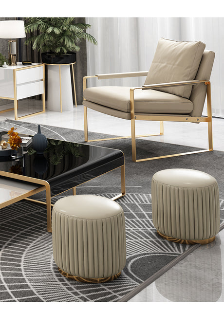 QUANMU Juniper Luxe Soft Leather Stool from QUANMU