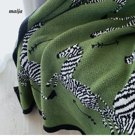 Green Zebra Retro Throw from maija