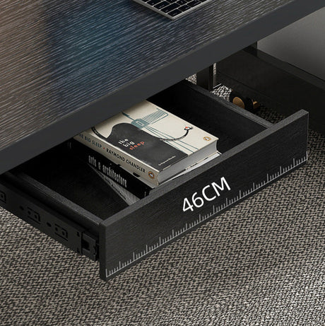 QUANMU Serena Sleek Black Luxury Writing Desk from QUANMU
