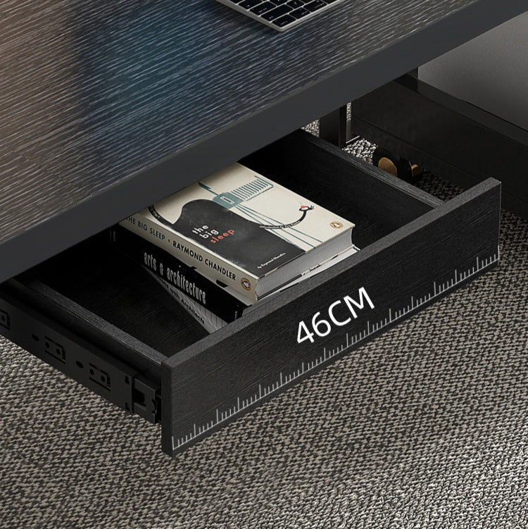 QUANMU Serena Sleek Black Luxury Writing Desk from QUANMU
