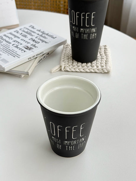 YASUKI Akira Elegant Matte Ceramic Coffee Grip Cup from YASUKI