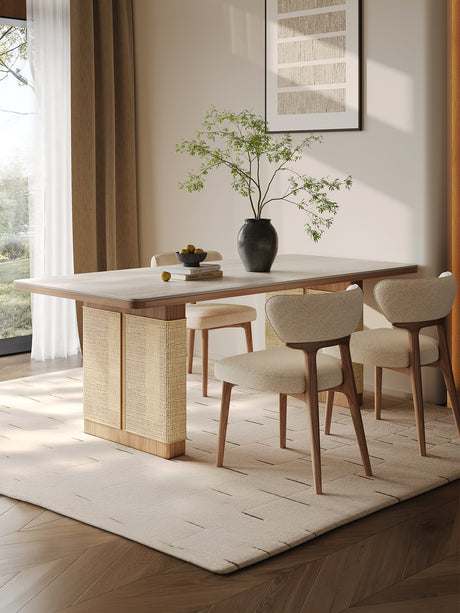 QUANMU Bromley Luxe Solid Wood Rectangular Dining Table from QUANMU