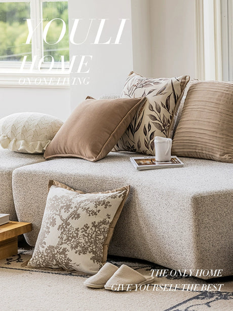 YOULI Beatrice Creamy Soft Beige Sofa Pillow from YOULI
