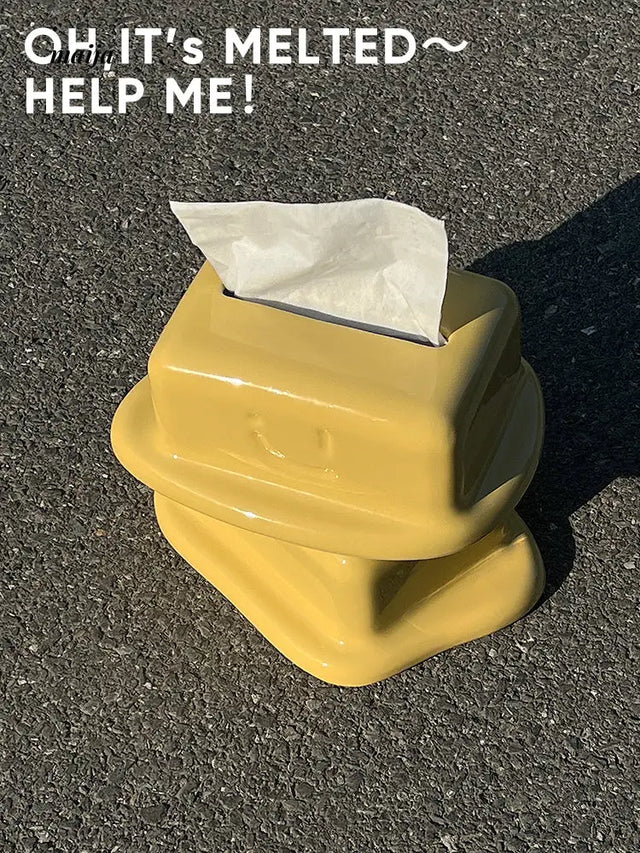 Melted Cheese Ceramic Tissue Box from maija