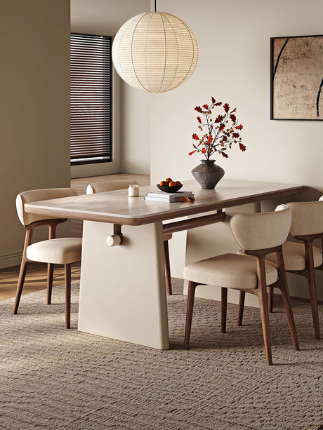 QUANMU Isadora High-End Light Cream Dining Table from QUANMU