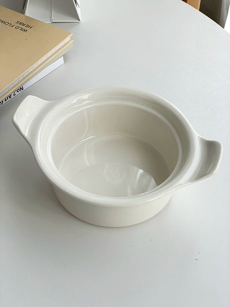 YASUKI Chenhao Minimalist INS Texture White Ceramic Bowl from YASUKI