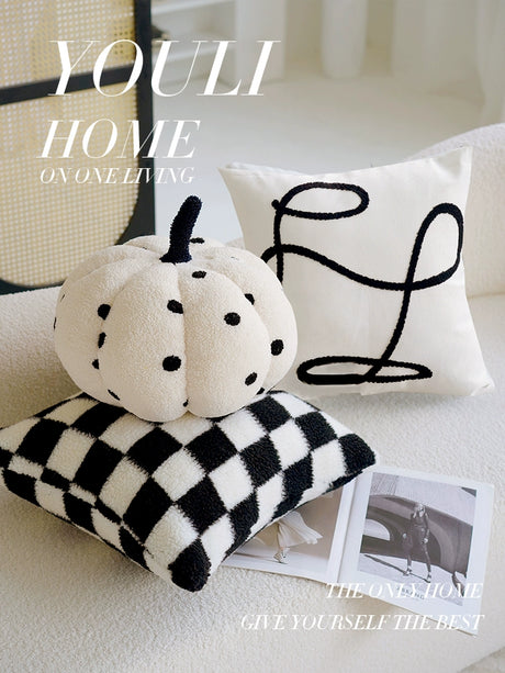 YOULI Benjamin Elegant Minimalist Black and White Sofa Pillow from YOULI