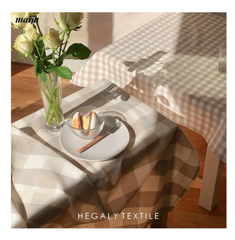 Latte Cotton Linen Tablecloth from Hegaly Textile