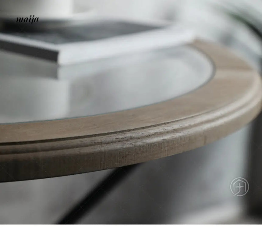 Industrial Glass Round Side Table from Houzhai Home