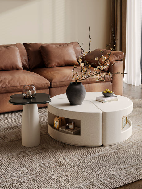 QUANMU Elowen Elegant Luxury Round Coffee Table from QUANMU