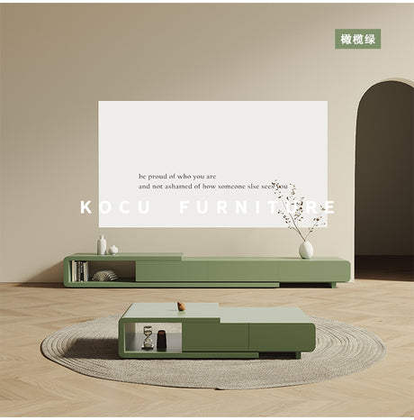 KOCU HOME Catania Rustic Retractable Solid Wood Table from KOCU HOME