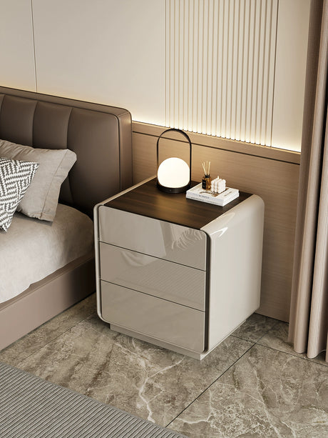APARTMENT NO.7 Thaddeus Sleek Minimalist Three-Drawer Bedside Table from APARTMENT NO.7