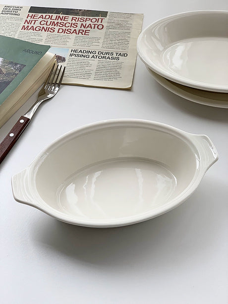 YASUKI Chenhao Minimalist INS Texture White Ceramic Bowl from YASUKI