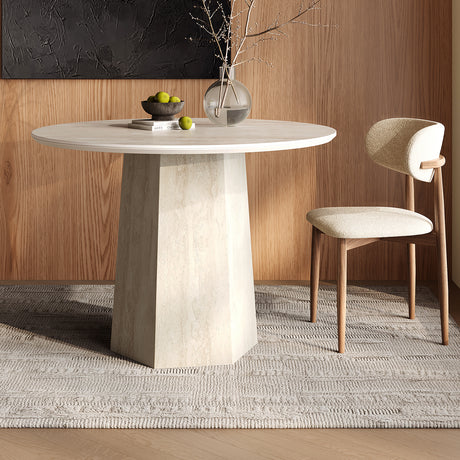 QUANMU Emiliano Chic Light Luxury Round Dining Table from QUANMU