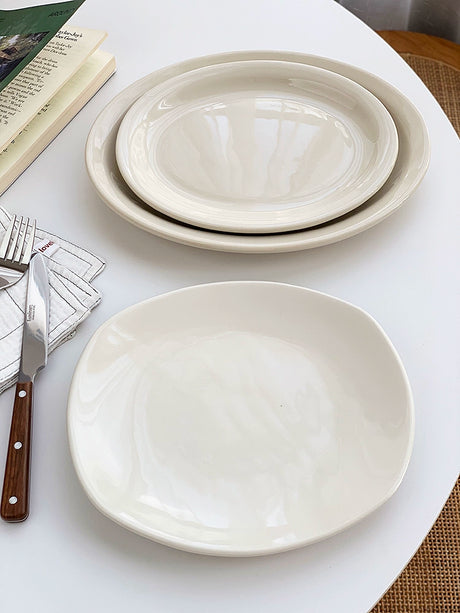 YASUKI Chenhao Minimalist INS Texture White Ceramic Bowl from YASUKI