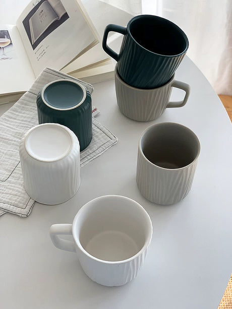 YASUKI Akira Chic Striped Ceramic Coffee Cup from YASUKI