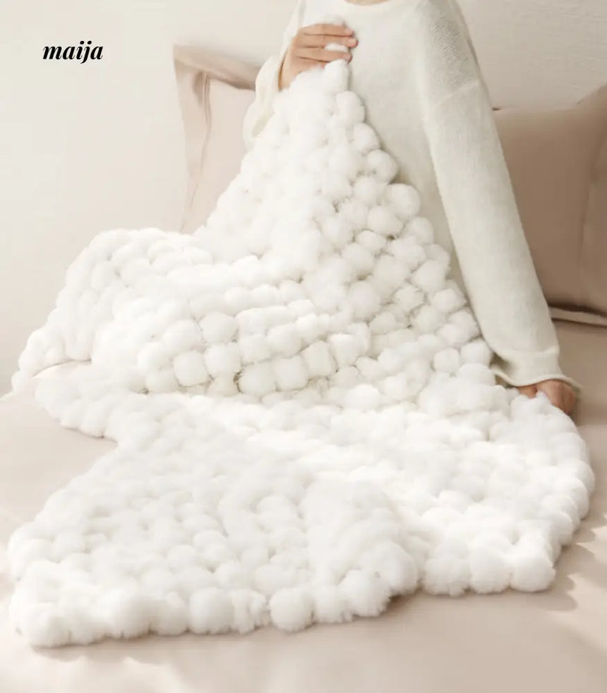 Rabbit Snowball Fluffy Velvet Throw from milamila