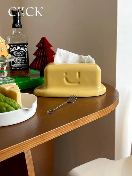 Melted Cheese Ceramic Tissue Box from maija