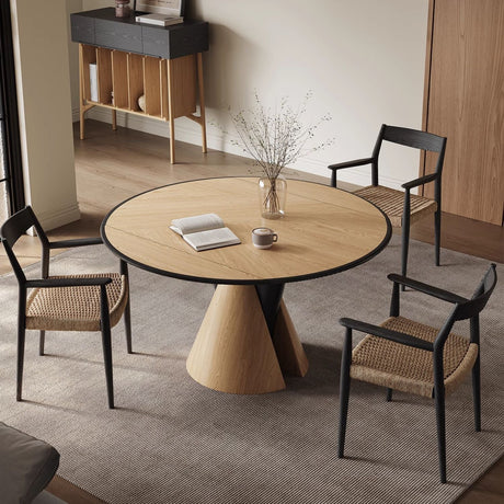 QUANMU Haruki Elegant Oak Dining Set from QUANMU