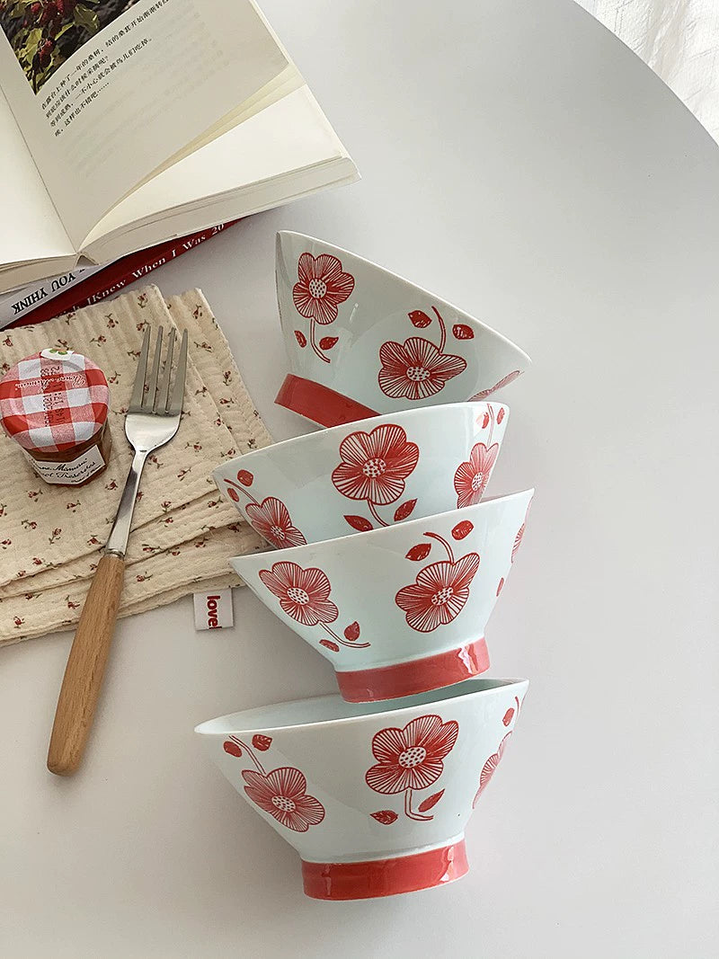 YASUKI Haruki Elegant Japanese-Style Ceramics Rice Bowl from YASUKI