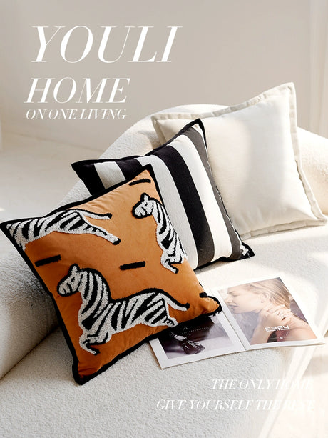 YOULI Amelie Elegant Zebra Design Cushion Cover from YOULI