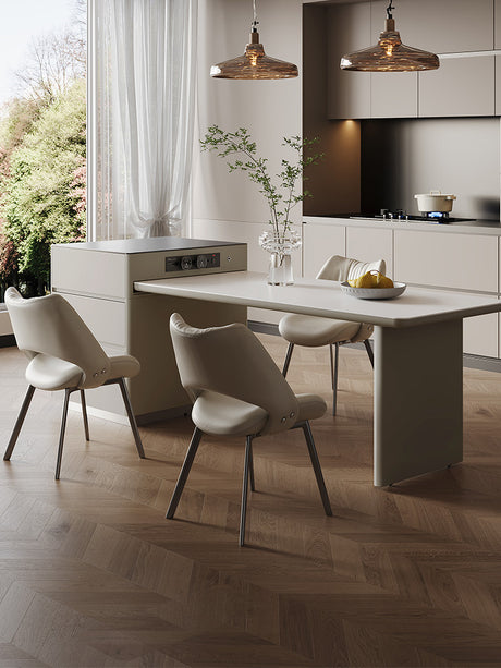 QUANMU Isolde Elegant Retractable Wabi-Sabi Dining Table from QUANMU