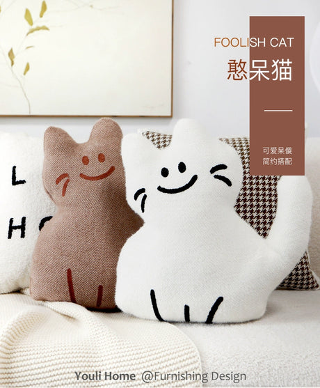 YOULI Penelope Cartoon-Style Scandinavian Cat Pillowcase from YOULI