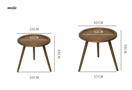 Round Woven Rattan Wooden Side Table from maija